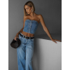 Modrý džínsový korzetový top CONTANZE