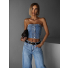 Modrý džínsový korzetový top CONTANZE