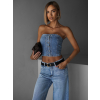 Modrý džínsový korzetový top CONTANZE