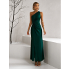 Smaragdové elegantné šaty FIAMMAR na jedno rameno