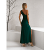 Smaragdové elegantné šaty FIAMMAR pre družičky na jedno rameno