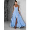 Svetlomodré dlhé splývavé spoločenské šaty LERDISEL