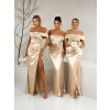 Zlaté saténové dlhé šaty REPAL pre družičky