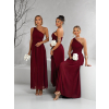 Bordó šifónové dlhé šaty FLOAT pre družičky