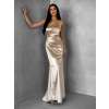 Zlaté dlhé spoločenské šaty KULOSA