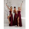 121486 4 bordo satenove saty gybral s korzetem pro druzicky