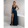 Petrolejové dlhé spoločenské šaty BREALYN s vreckami