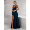 Petrolejové dlhé spoločenské šaty BREALYN s vreckami