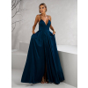 Petrolejové dlhé spoločenské šaty BREALYN s vreckami