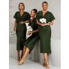 121504 khaki satenove midi saty miriam s kratkym rukavem pro druzicky