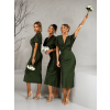 121504 2 khaki satenove midi saty miriam s kratkym rukavem pro druzicky