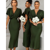 121504 3 khaki satenove midi saty miriam s kratkym rukavem pro druzicky