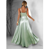 Svetlo zelené dlhé saténové šaty HELSIN