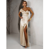 Zlaté dlhé spoločenské korzetové šaty SIMONE
