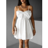 Biele krátke balónové šaty PALADA s mašľou