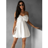 Biele krátke balónové šaty PALADA s mašľou