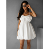 Biele krátke balónové šaty PALADA s mašľou