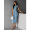 Modré džínsové dlhé midi šaty SLITOA