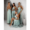 Světle zelené zavinovací šaty VALERDI pro družičky s variabilním vázáním a rozparkem (Veľkosť ONESIZE)