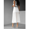 Biela dvojitá dlhá sukňa EDANE s plisovanou sukňou
