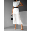 Biela dvojitá dlhá sukňa EDANE s plisovanou sukňou