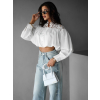 Bílá krátká crop halenka KINELY (Veľkosť M/L)