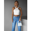 Bílý sportovní crop top ALADIN na zip (Veľkosť ONESIZE)