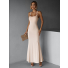 Krémové elegantné dlhé šaty NELINA