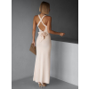 Krémové elegantné dlhé šaty NELINA