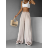 Béžové saténové široké nohavice SITAKE