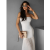 Biele šaty so sukňou NIKALA bez ramienok