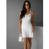 Biele rebrované mini šaty SPINYLA