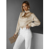 Krémová elegantná saténová blúzka MELMUSA
