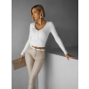 Biely rebrovaný top SLIMENA