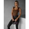 Hnědé elastické body STEGOSA s výstřihem (Veľkosť ONESIZE)