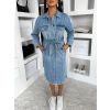 Modré džínové šaty CHOMA s páskem (Veľkosť M/L)