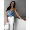 Modrý džínsový top DAFINA na ramienka