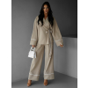 122273 bezovy kalhotovy komplet kimono sorena