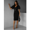 Čierne elegantné šaty ODDALA s gombíkmi