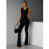 Čierny elegantný nohavicový komplet KOMTESA