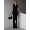 Čierny elegantný nohavicový komplet KOMTESA