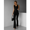 Čierny elegantný nohavicový komplet KOMTESA