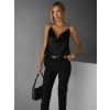Čierny elegantný saténový top BAELY
