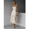 Krémové dlhé elegantné šaty FINIASA