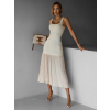 Krémové dlhé elegantné šaty FINIASA