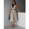 Tmavo béžové púzdrové midi šaty GERARDYS s opaskom