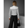 Bieločierny pruhovaný rebrovaný svetrík SELADA