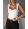 Biely top TARLYA s výstrihom