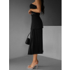 Čierna dlhá sukňa EDANE s plisovanou sukňou