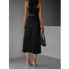 Čierna dlhá sukňa EDANE s plisovanou sukňou
